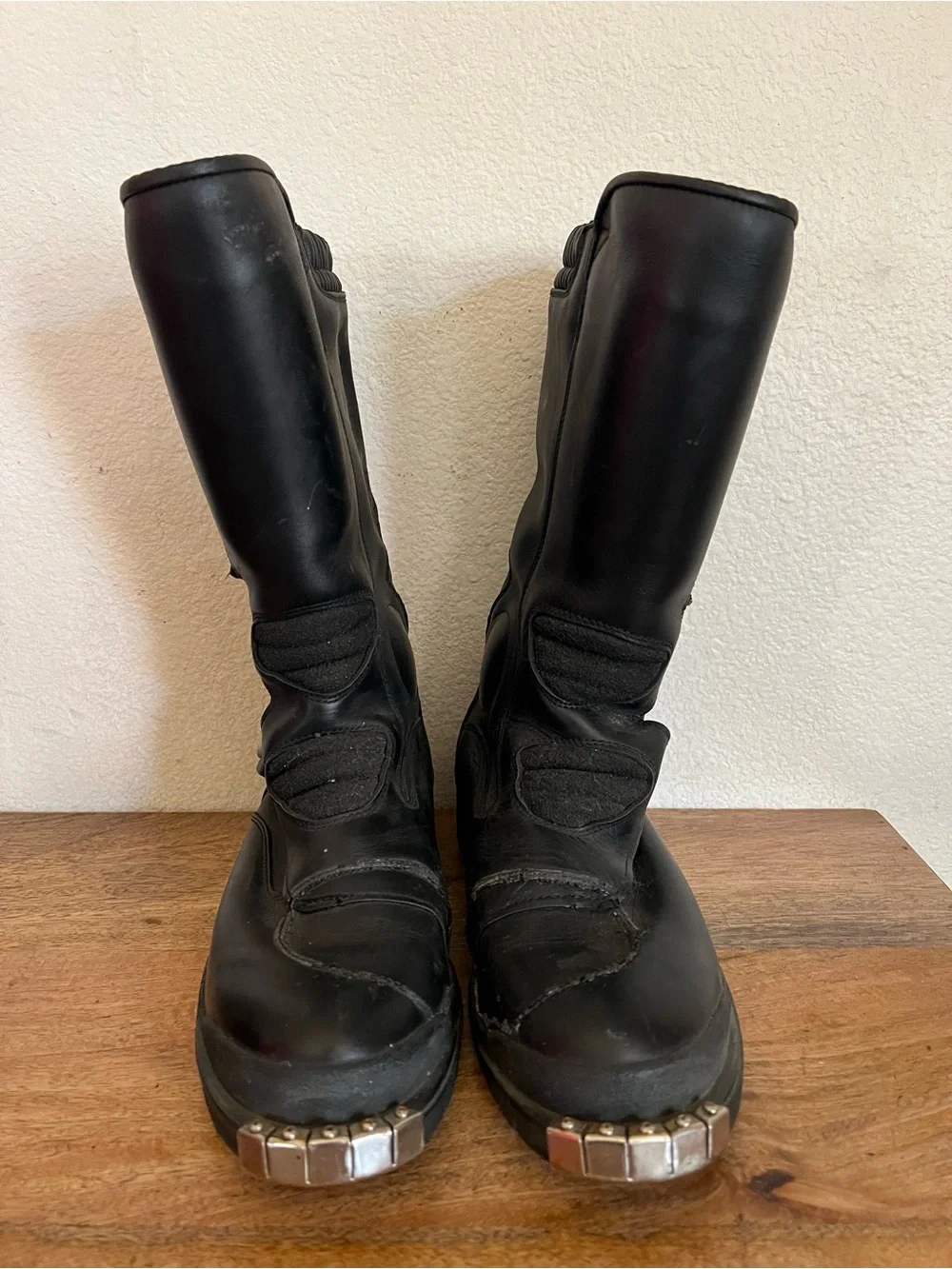 BMW Motorcycle Black Leather Boots Size 45